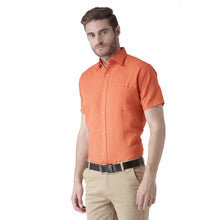 Load image into Gallery viewer, Orange Cotton Half Sleeve Solid Formal Shirt - Quality Hare
