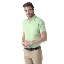 Load image into Gallery viewer, Green Cotton Half Sleeve Solid Formal Shirt - Quality Hare
