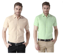 Load image into Gallery viewer, Buy 1 Get 1 Free Multicoloured Cotton Half Sleeve Solid Formal Shirt - Quality Hare
