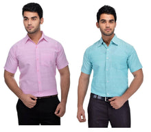 Load image into Gallery viewer, BUY 1 GET 1 FREE Multicoloured Cotton Half Sleeve Solid Formal Shirt - Quality Hare
