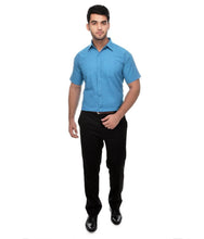Load image into Gallery viewer, Blue Cotton Solid Regular Fit Formal Shirt - Quality Hare
