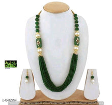 Load image into Gallery viewer, Green Beads Antique Jewellery set - Quality Hare
