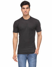 Load image into Gallery viewer, Men&#39;s Black Solid Polyester Round Neck T-Shirt - Quality Hare
