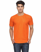 Load image into Gallery viewer, Men&#39;s Orange Solid Polyester Round Neck T-Shirt - Quality Hare

