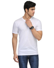 Load image into Gallery viewer, Men&#39;s White Solid Polyester Round Neck T-Shirt - Quality Hare
