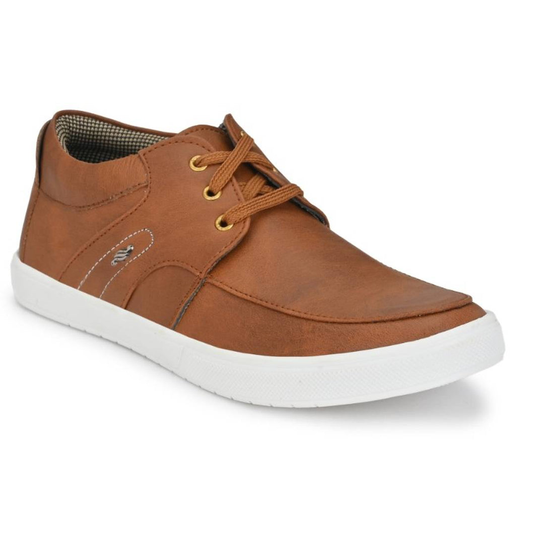 Tan Lace-Up Casual Shoes For Men's - Quality Hare