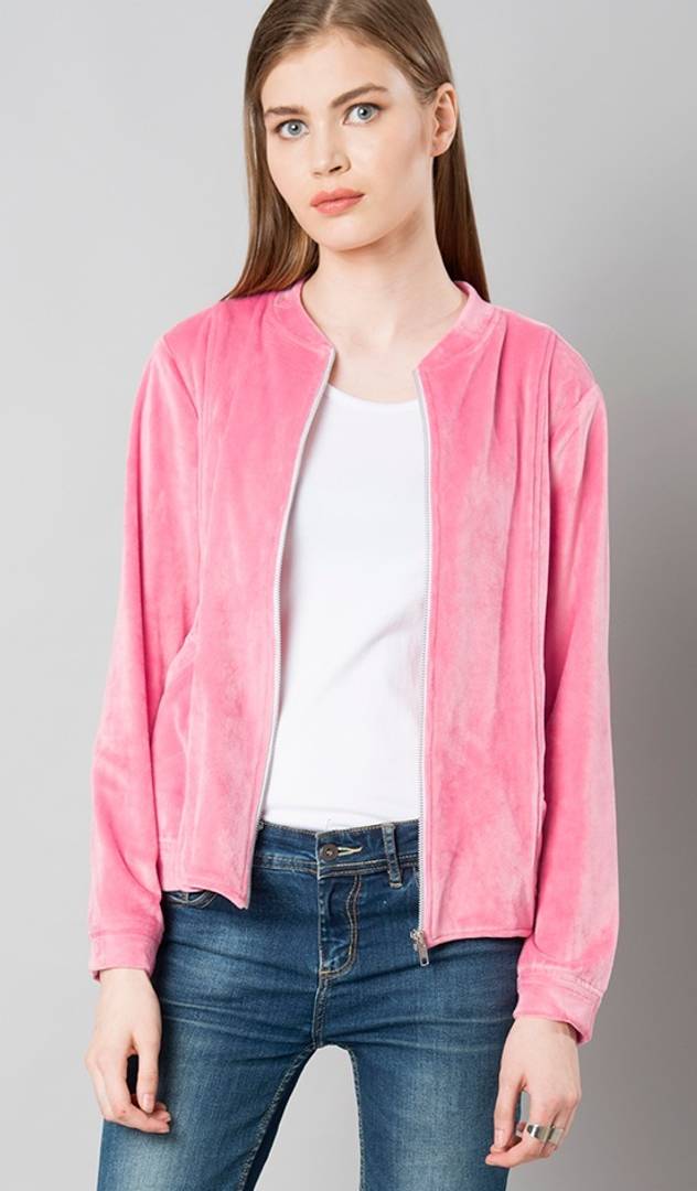 Baby Pink Velvet Sweat Shirt