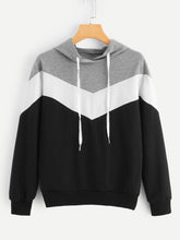 Load image into Gallery viewer, Black And White With Grey ZigZag Strip Sweat Shirt

