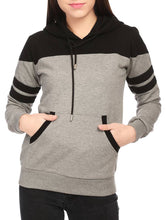 Load image into Gallery viewer, Grey With Black Strip Hood Sweat Shirt
