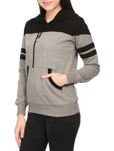 Load image into Gallery viewer, Grey With Black Strip Hood Sweat Shirt
