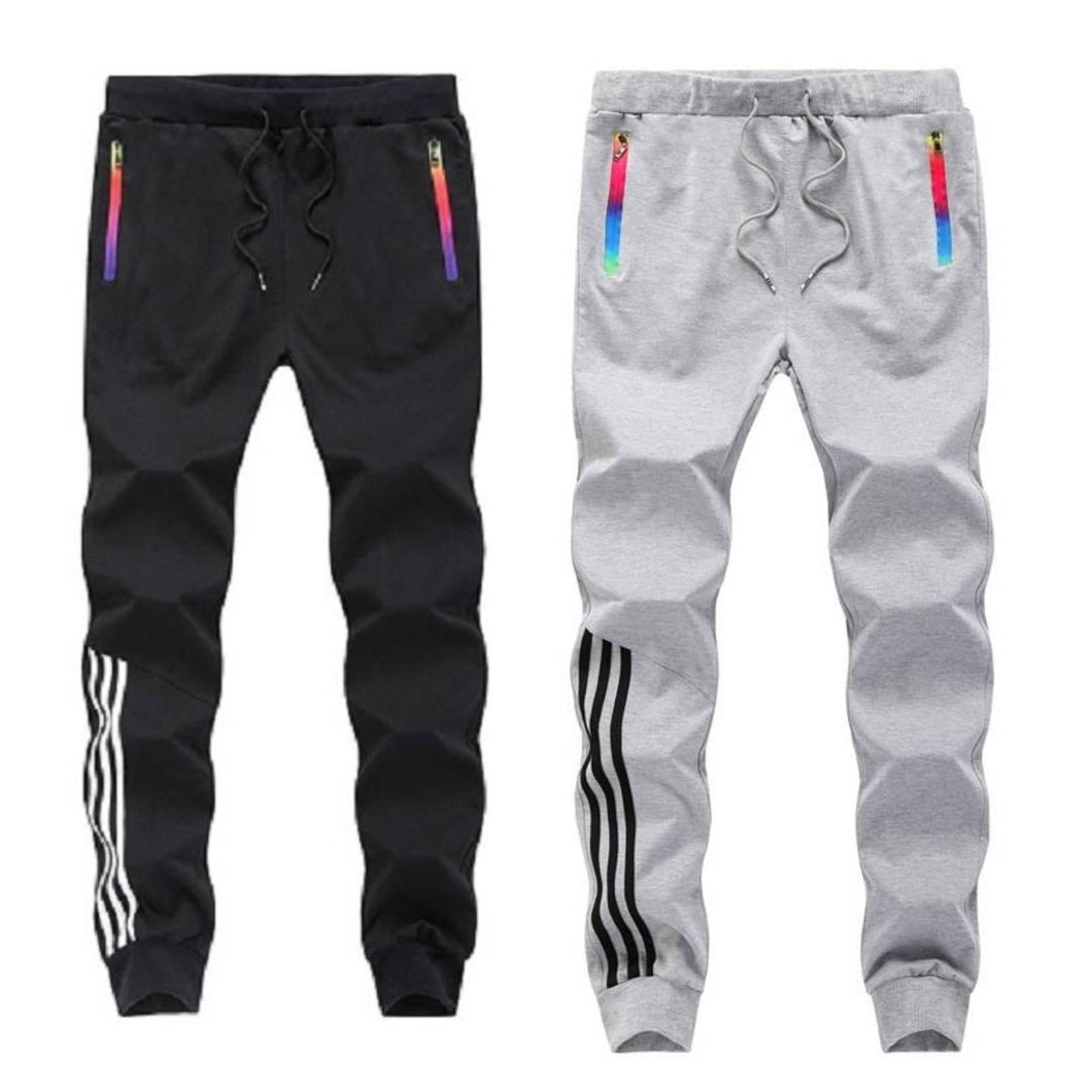 Buy One Get One Free Men's Multicoloured Polyester Blend Self Pattern Slim Fit Joggers - Quality Hare
