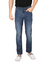 Load image into Gallery viewer, Men&#39;s Blue Denim Faded Relaxed Fit Mid-Rise Jeans - Quality Hare
