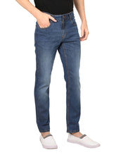 Load image into Gallery viewer, Men&#39;s Blue Denim Faded Relaxed Fit Mid-Rise Jeans - Quality Hare
