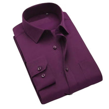 Load image into Gallery viewer, Purple Cotton Long Sleeve Formal Shirt For Men - Quality Hare
