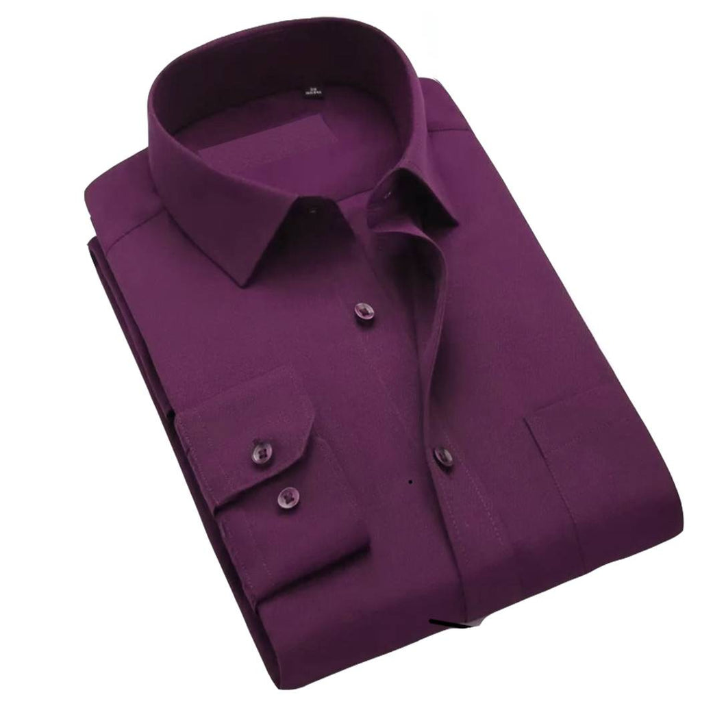 Purple Cotton Long Sleeve Formal Shirt For Men - Quality Hare
