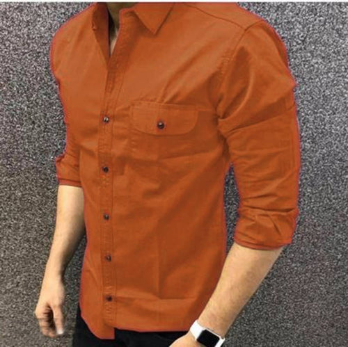 Men's Brown Cotton Long Sleeves Casual Shirts - Quality Hare