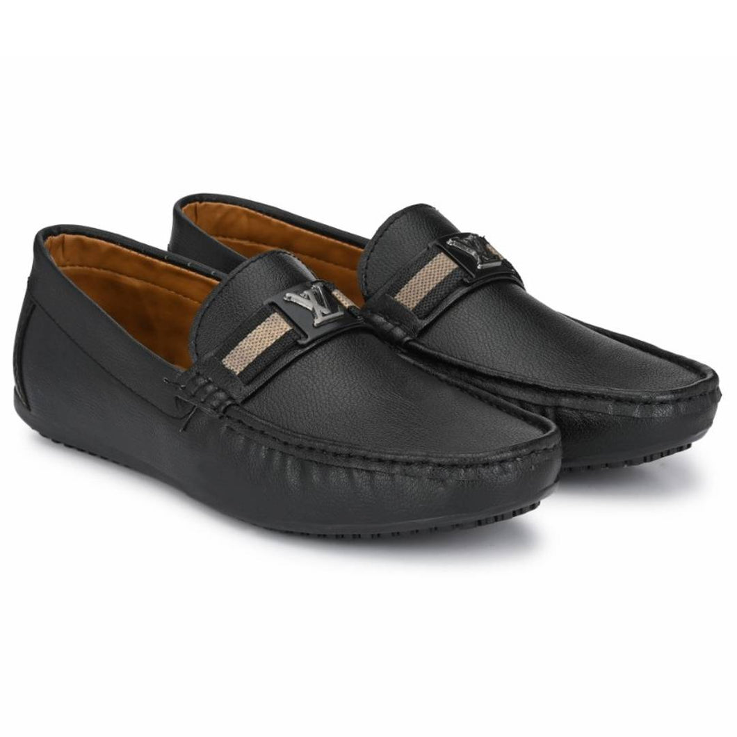 Party Wear New LV Black loafers for Men and Boys - Quality Hare
