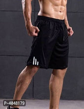 Load image into Gallery viewer, Men Black Polyester Regular Fit Sports Shorts - Quality Hare
