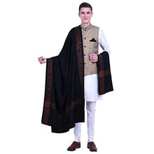 Load image into Gallery viewer, Fashionable Black Pashmina Viscose Solid Shawl For Men
