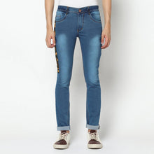 Load image into Gallery viewer, Men&#39;s Stylish Blue Printed Denim Slim Fit Low-Rise Jeans - Quality Hare
