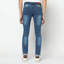 Load image into Gallery viewer, Men&#39;s Stylish Blue Printed Denim Slim Fit Low-Rise Jeans - Quality Hare

