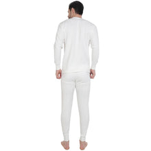 Load image into Gallery viewer, Stylish Cotton Solid White Thermal Top And Pyjama Set For Men
