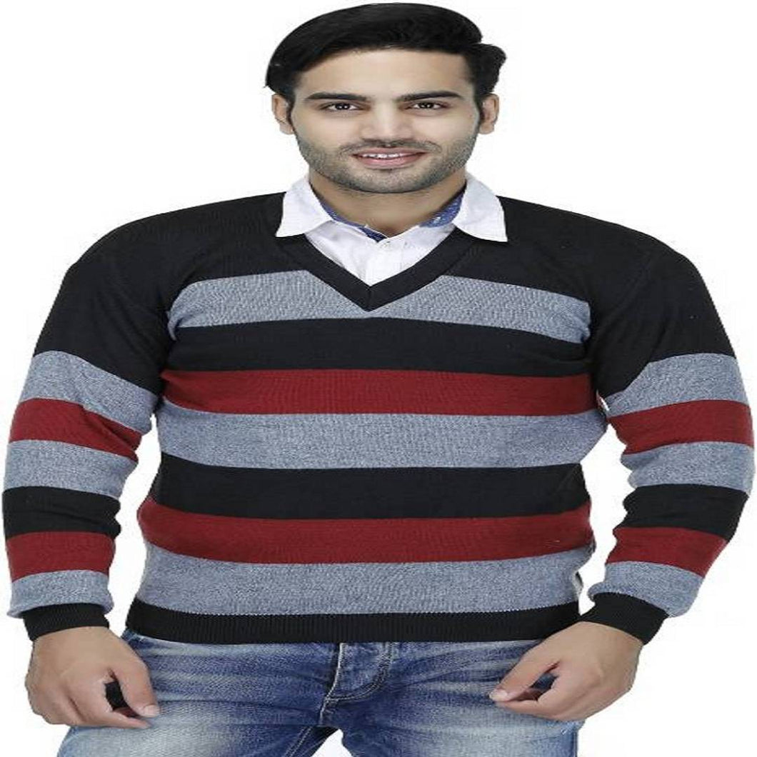 Men Multicoloured Wool Blend Long Sleeves Sweater