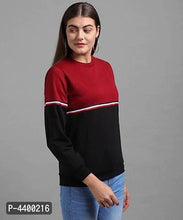 Load image into Gallery viewer, Women Red Black Mid Tape Pullover
