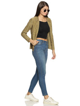 Load image into Gallery viewer, Women&#39;s Round Neck Acrylic Blend Full Sleeve Buttoned Casual Sweater Short Cardigan
