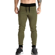 Load image into Gallery viewer, Stunning Green Cotton Loop Knit Solid Cuff And Belt Zipper Track Pant For Men - Quality Hare
