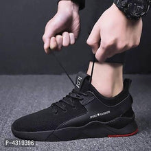 Load image into Gallery viewer, Elegant Black Mesh Solid Sneakers For Men - Quality Hare
