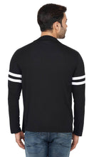 Load image into Gallery viewer, Stylish Black Open Full Sleeve Stripe Patch on Sleeve Shrug For Men
