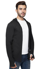 Load image into Gallery viewer, Stylish Full Sleeve Thumb Black Shrug For Men
