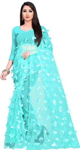 Women's Net saree with Blouse Piece