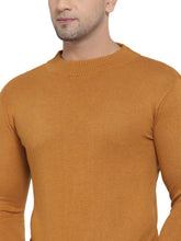 Load image into Gallery viewer, Men Brown Solid Pullover Sweater
