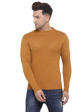 Load image into Gallery viewer, Men Brown Solid Pullover Sweater
