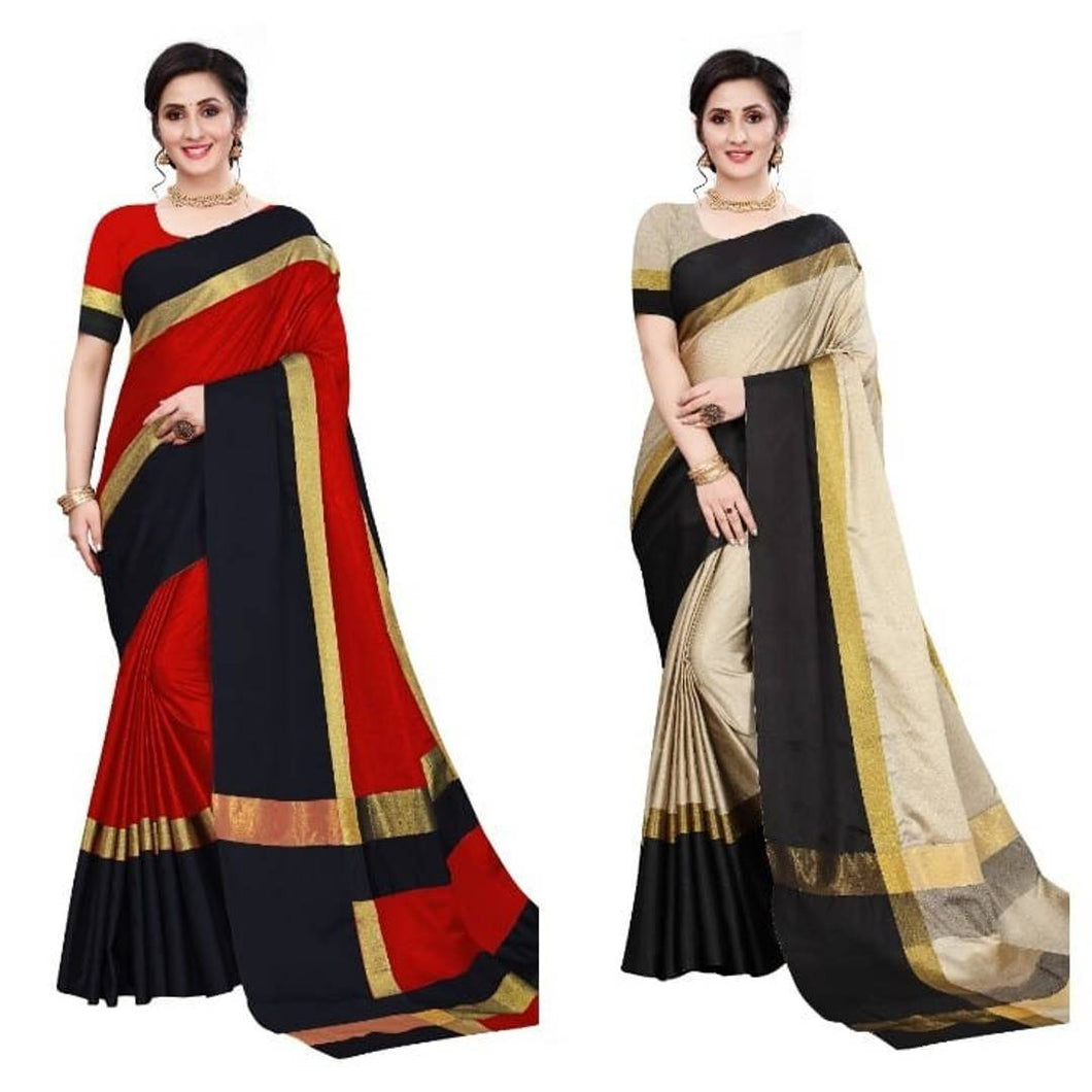 Combo 2 Saree cotton silk  sarees