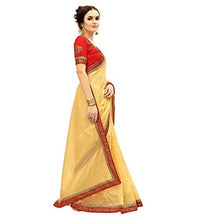 Load image into Gallery viewer, Glory Sarees Women&#39;s Net Saree(fancy101red_Beige)
