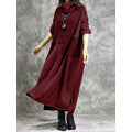 Load image into Gallery viewer, Women Casual Solid Color Long Sleeve Maxi Dress
