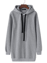 Load image into Gallery viewer, Casual Women Hooded Long Sleeve Drawstring Solid Color Sweatshirt
