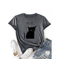 Load image into Gallery viewer, Women Kiss Cat Print O-Neck Short Sleeve Casual T-Shirt
