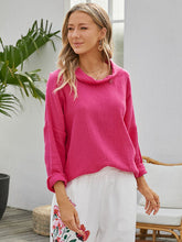 Load image into Gallery viewer, Women Casual Solid Color Side Spited Long Sleeve Plain Simple Blouse

