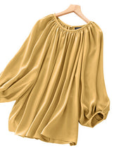Load image into Gallery viewer, Women Casual Solid Loose Korean style Puff Sleeve Shirts
