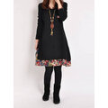 Load image into Gallery viewer, Casual Women Long Sleeve O-Neck Layer Floral Patchwork Dress
