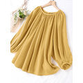 Load image into Gallery viewer, Women Casual Solid Loose Korean style Puff Sleeve Shirts

