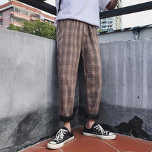 Load image into Gallery viewer, LAPPSTER-Youth Streetwear Black Plaid Pants Men Joggers 2020 Mens Straight Harem Pants Men Korean Hip Hop Trousers Plus Size - Quality Hare
